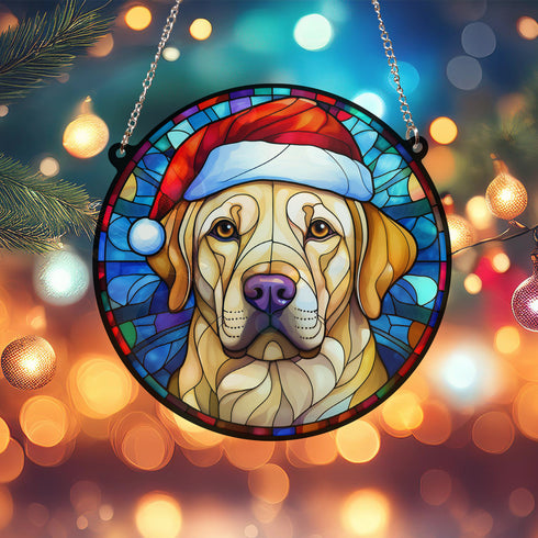Labrador Yellow Christmas Suncatcher